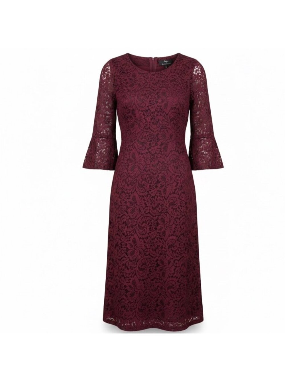 Dennis By Dennis Basso Womens Burgundy Lace A-Line Dress Size 16